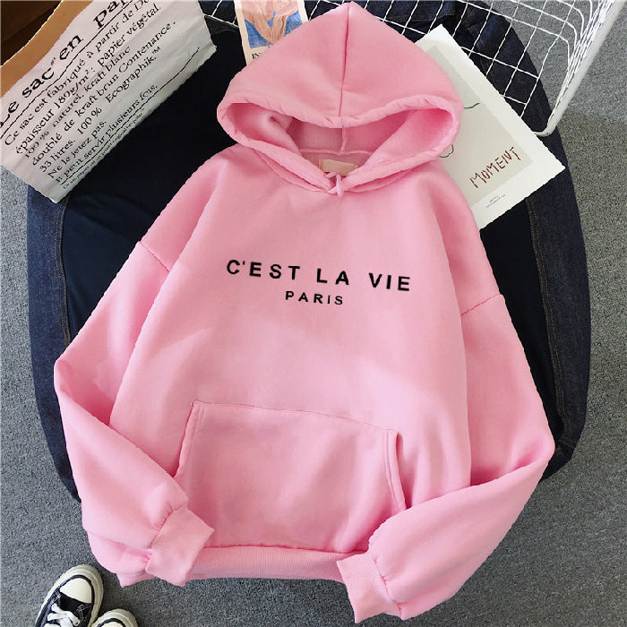 Women Paris Print Casual Hoodie | Amirelle