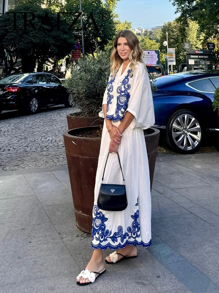 Women Embroidered Two-Piece Summer Set | Eira